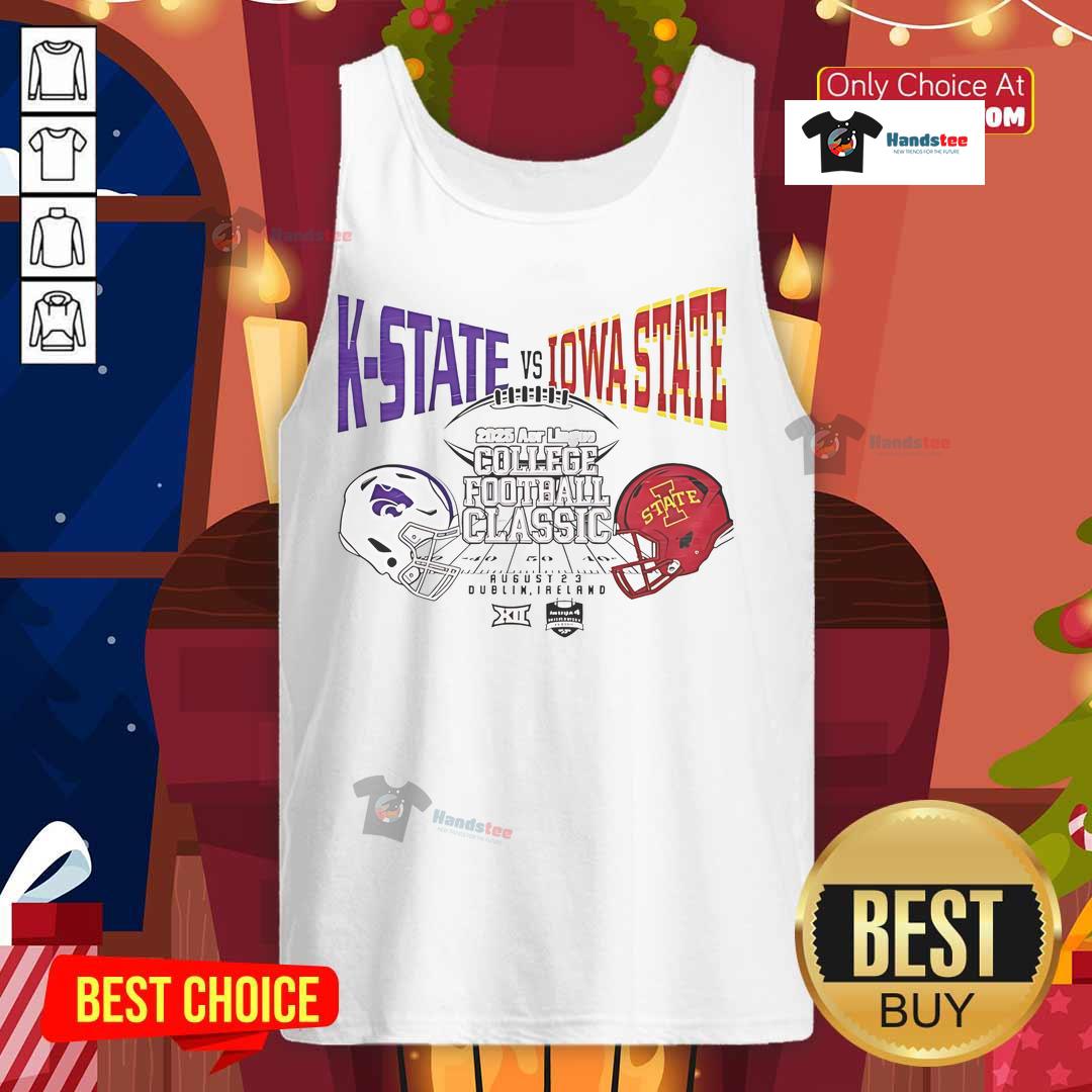 Good Kansas State vs Iowa State College Football Classic 2025 tank top featuring team logos and vibrant colors.