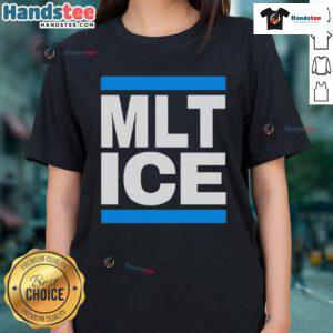 Good MLT Ice Anti-Fascist Ladies Tee featuring bold text and stylish design promoting anti-fascism in women's fashion.