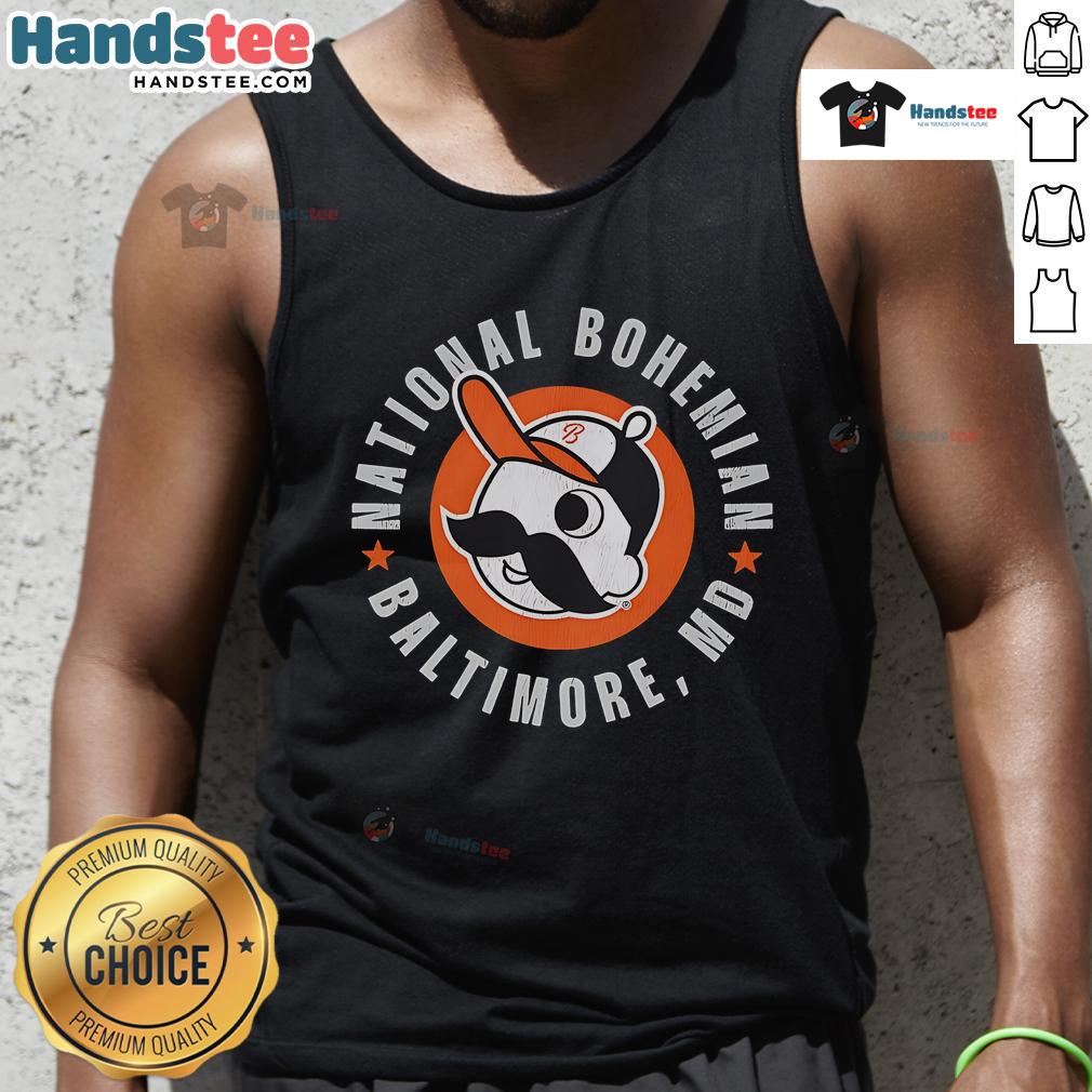 Good National Bohemian Baltimore logo tank top featuring a vibrant design, perfect for fans of the iconic beer brand.