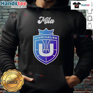Alt Text: Phee Napheesa Collier wearing the Unrivaled Basketball Hoodie, showcasing style and comfort for athletes.