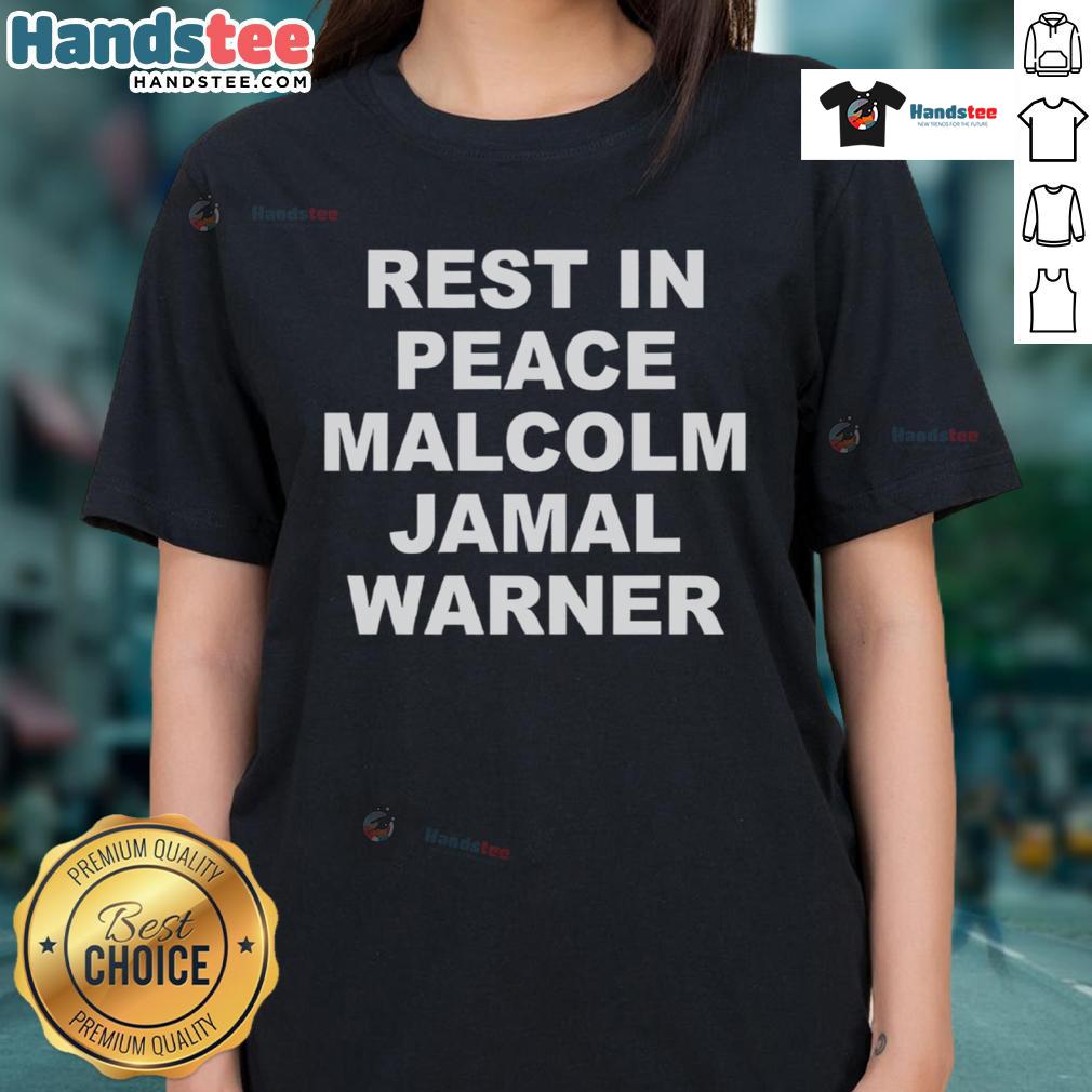 Good Rest In Peace Malcolm Jamal Warner Ladies Tee featuring a stylish design honoring the late actor and musician.