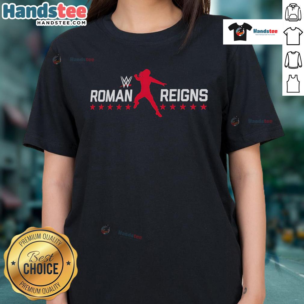 Good Roman Reigns Stars Logo Ladies Tee featuring a stylish design for fans of WWE superstar Roman Reigns.