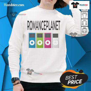 Good Romance Planet iPod sweatshirt featuring a stylish design, perfect for music lovers and cozy casual wear.