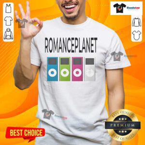 Good Romanceplanet iPod T-Shirt featuring a vibrant design perfect for music lovers and retro fashion enthusiasts.