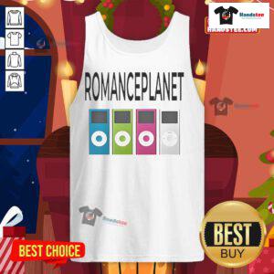 Stylish Good Romance Planet iPod tank top featuring a vibrant design, perfect for music lovers and casual wear.