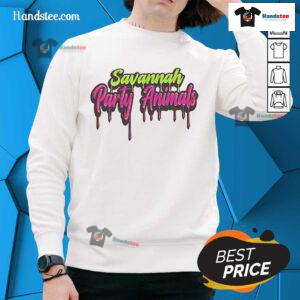 Good Savannah Party Animals Sweatshirt featuring vibrant design, perfect for casual wear and showcasing fun Savannah vibes.