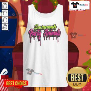 Good Savannah Party Animals Tank Top featuring vibrant graphics perfect for summer fun and casual wear.