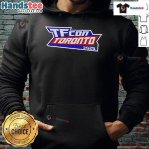 Good TFcon Toronto 2025 hoodie featuring vibrant design and logo, perfect for fans attending the convention.