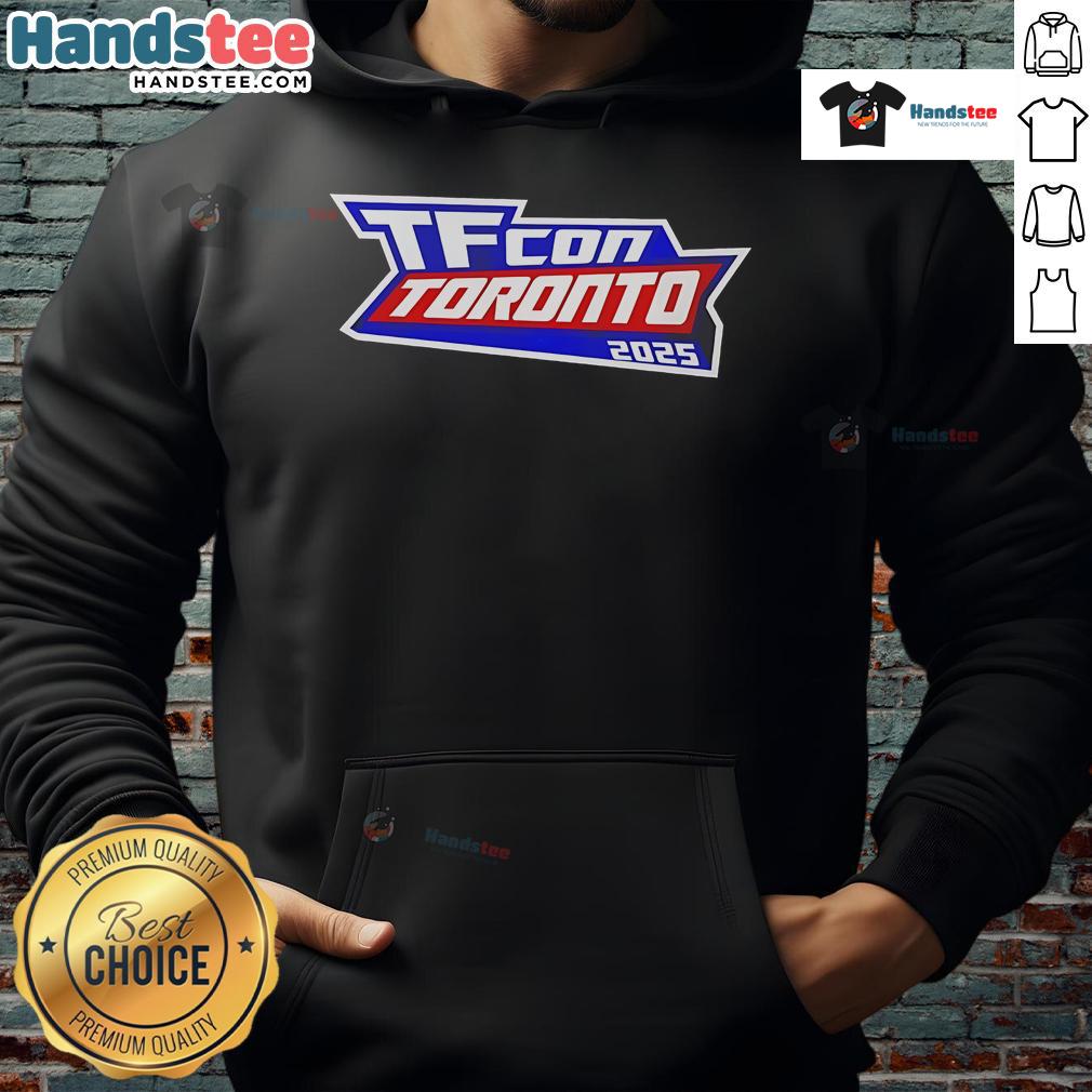 Good TFcon Toronto 2025 hoodie featuring vibrant design and logo, perfect for fans attending the convention.