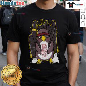 Good Throwback Penguin Bomb T-Shirt featuring a retro penguin graphic, perfect for casual wear and penguin lovers.