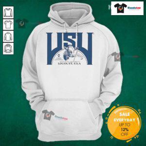 Good Utah State Logan UT USA hoodie featuring the university logo, perfect for fans and students of Utah State University.