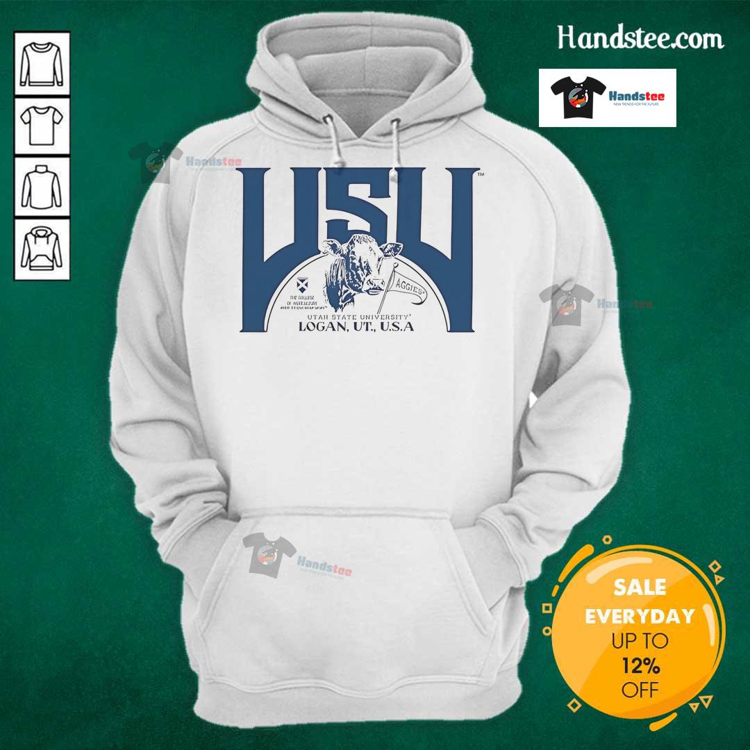 Good Utah State Logan UT USA hoodie featuring the university logo, perfect for fans and students of Utah State University.