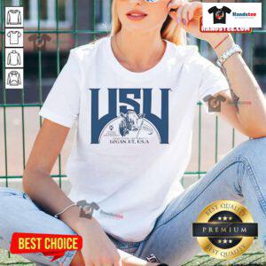 Good Utah State Logan UT USA ladies tee featuring a stylish design, perfect for fans and casual wear.