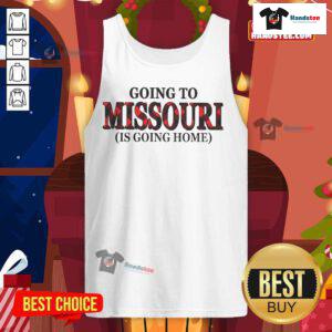 Alt Text: Happy Going to Missouri is Going Home Tank Top featuring a cheerful design, perfect for casual wear and travel vibes.