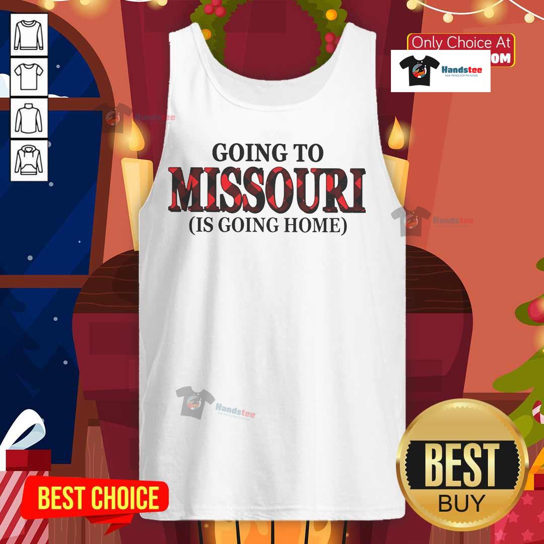 Alt Text: Happy Going to Missouri is Going Home Tank Top featuring a cheerful design, perfect for casual wear and travel vibes.
