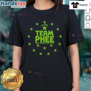 Alt Text: Happy Napheesa Collier, All-Star Captain 2025, wearing Team Phee Indy Ladies Tee, celebrating her success.