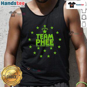 Happy Napheesa Collier wearing Team Phee All-Star captain 2025 Indy tank top, showcasing her vibrant team spirit.