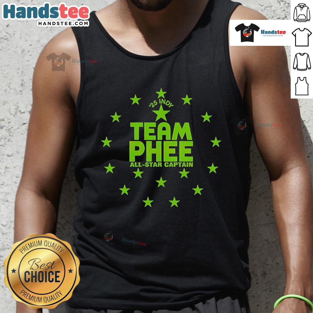 Happy Napheesa Collier wearing Team Phee All-Star captain 2025 Indy tank top, showcasing her vibrant team spirit.