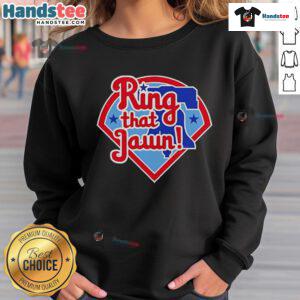 Happy Ring That Jawn Philadelphia Phillies sweatshirt in red, perfect for baseball fans and cozy game day attire.