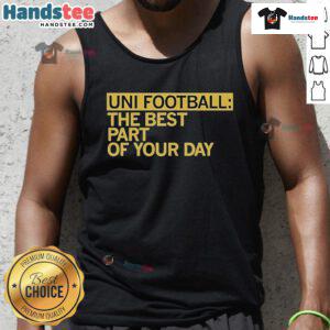 Alt Text: Happy Uni Football tank top - perfect for game day, showcasing team spirit and comfort in a stylish design.