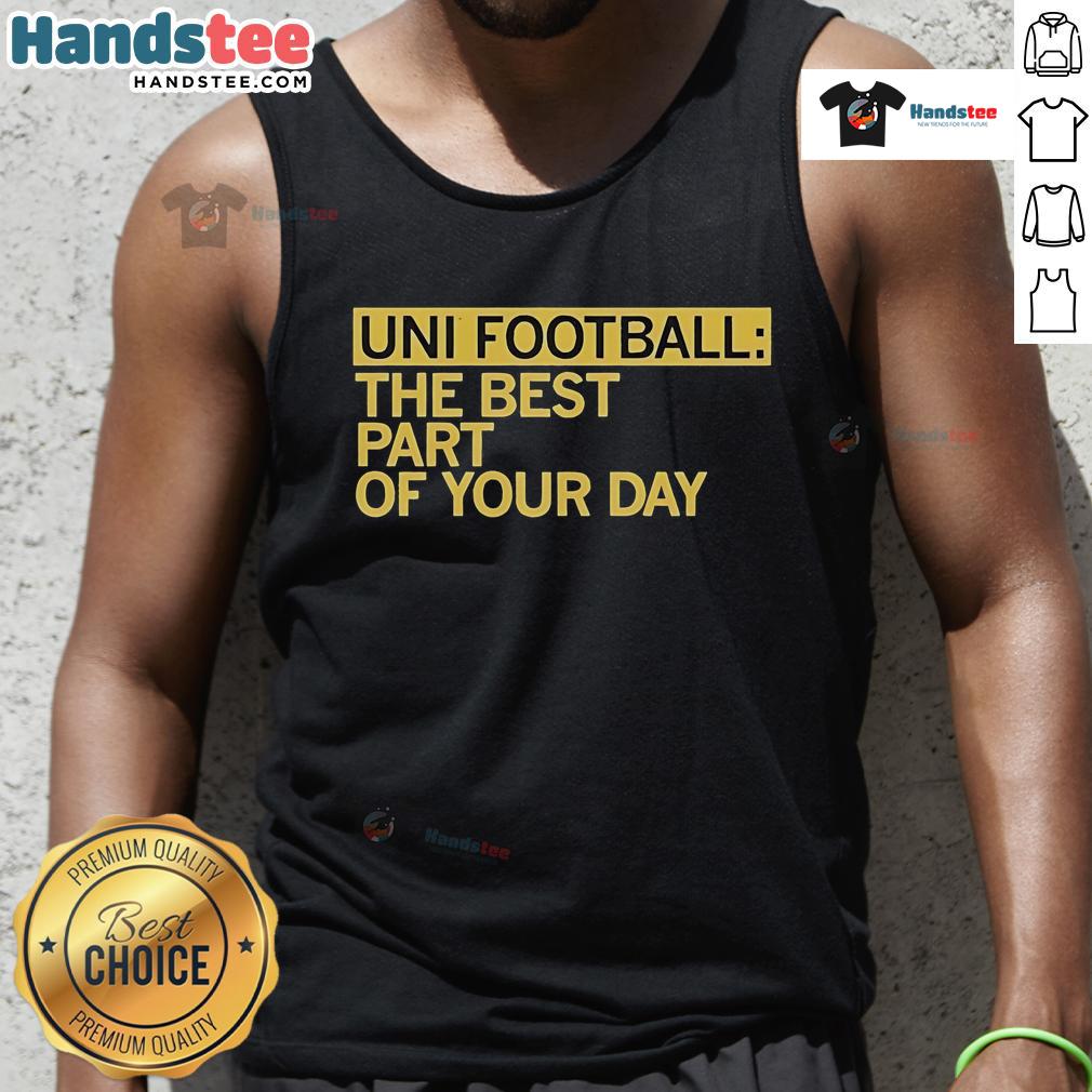 Alt Text: Happy Uni Football tank top - perfect for game day, showcasing team spirit and comfort in a stylish design.