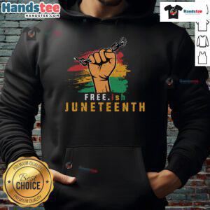 Stylish Hot-Free.ish Juneteenth Hoodie featuring vibrant colors and empowering design, perfect for celebrating freedom.
