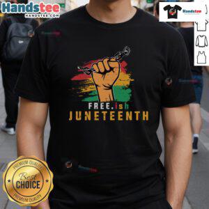 Stylish Hot Free.Ish Juneteenth T-Shirt featuring vibrant colors and bold lettering celebrating freedom and heritage.