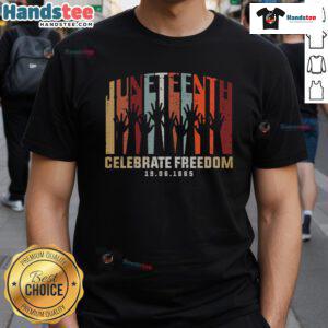 Alt Text: Hot Juneteenth Celebrate Freedom T-Shirt featuring 6/19/1865 design, perfect for Juneteenth celebrations.