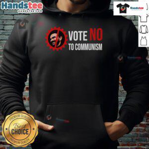 Hot Zohran Mamdani Vote No To Communism Hoodie featuring bold text design for political activism and fashion statement.