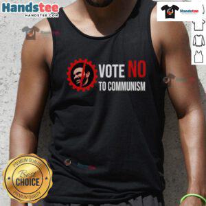 Hot Zohran Mamdani Vote No To Communism tank top design featuring bold graphics and a political message.