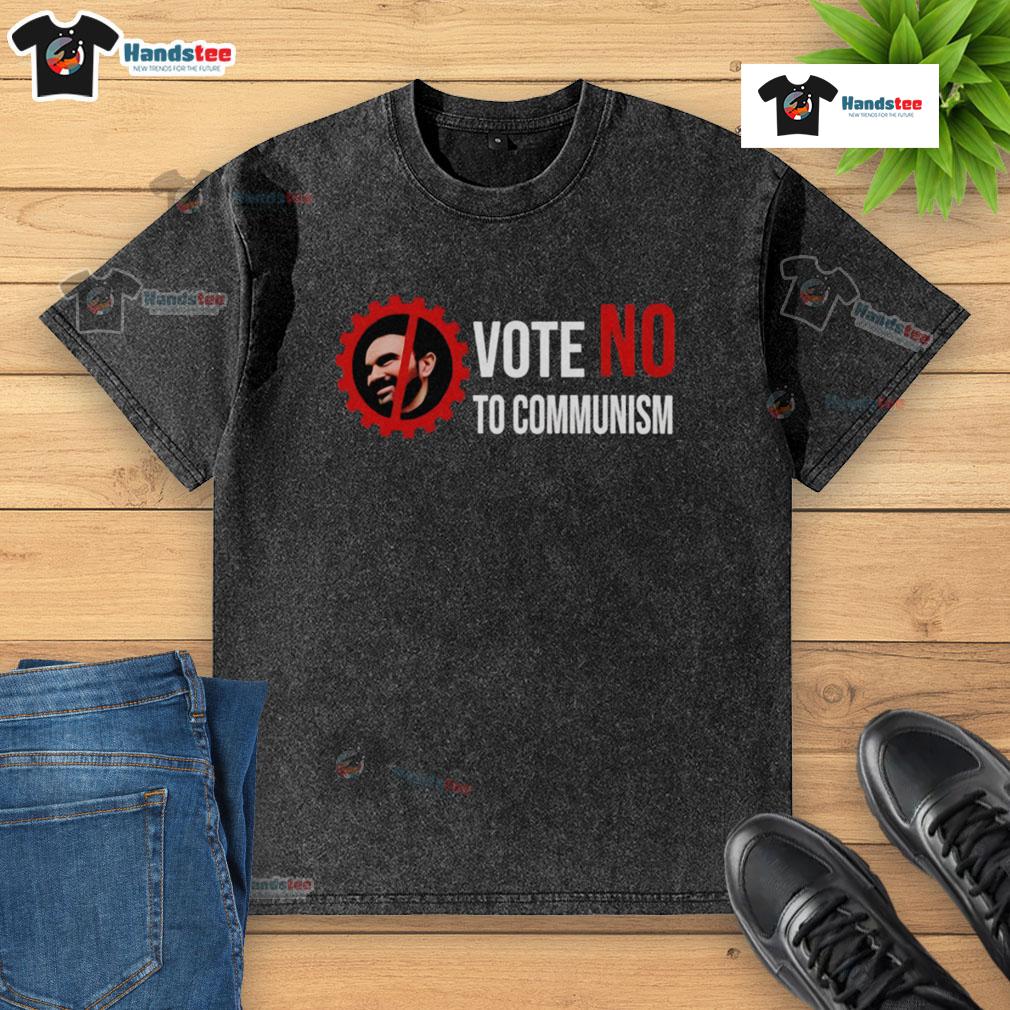 Alt Text: Hot Zohran Mamdani Vote No to Communism washed t-shirt showcasing a bold political message in a trendy design.