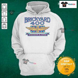 Alt Text: Vintage Nice Brickyard 400 hoodie from the Indianapolis Motor Speedway, August 5, 1995, showcasing classic racing memorabilia.