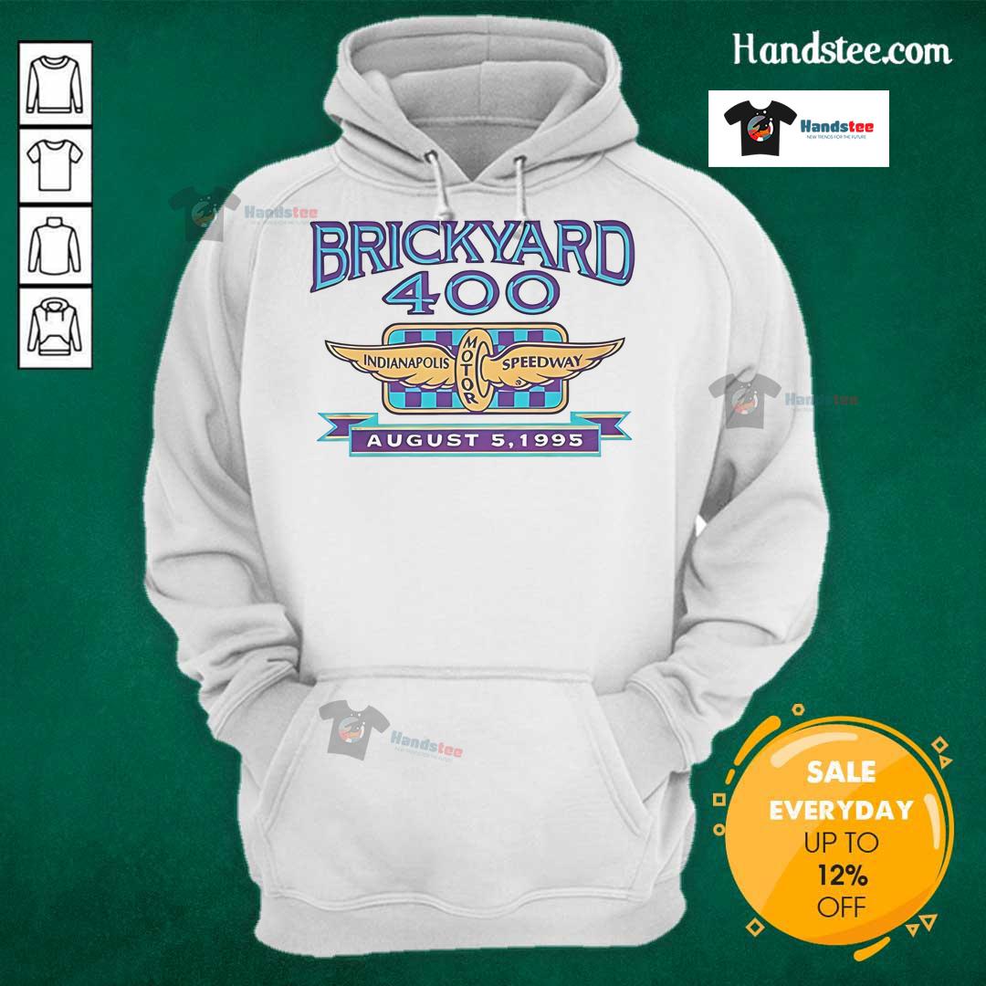 Alt Text: Vintage Nice Brickyard 400 hoodie from the Indianapolis Motor Speedway, August 5, 1995, showcasing classic racing memorabilia.