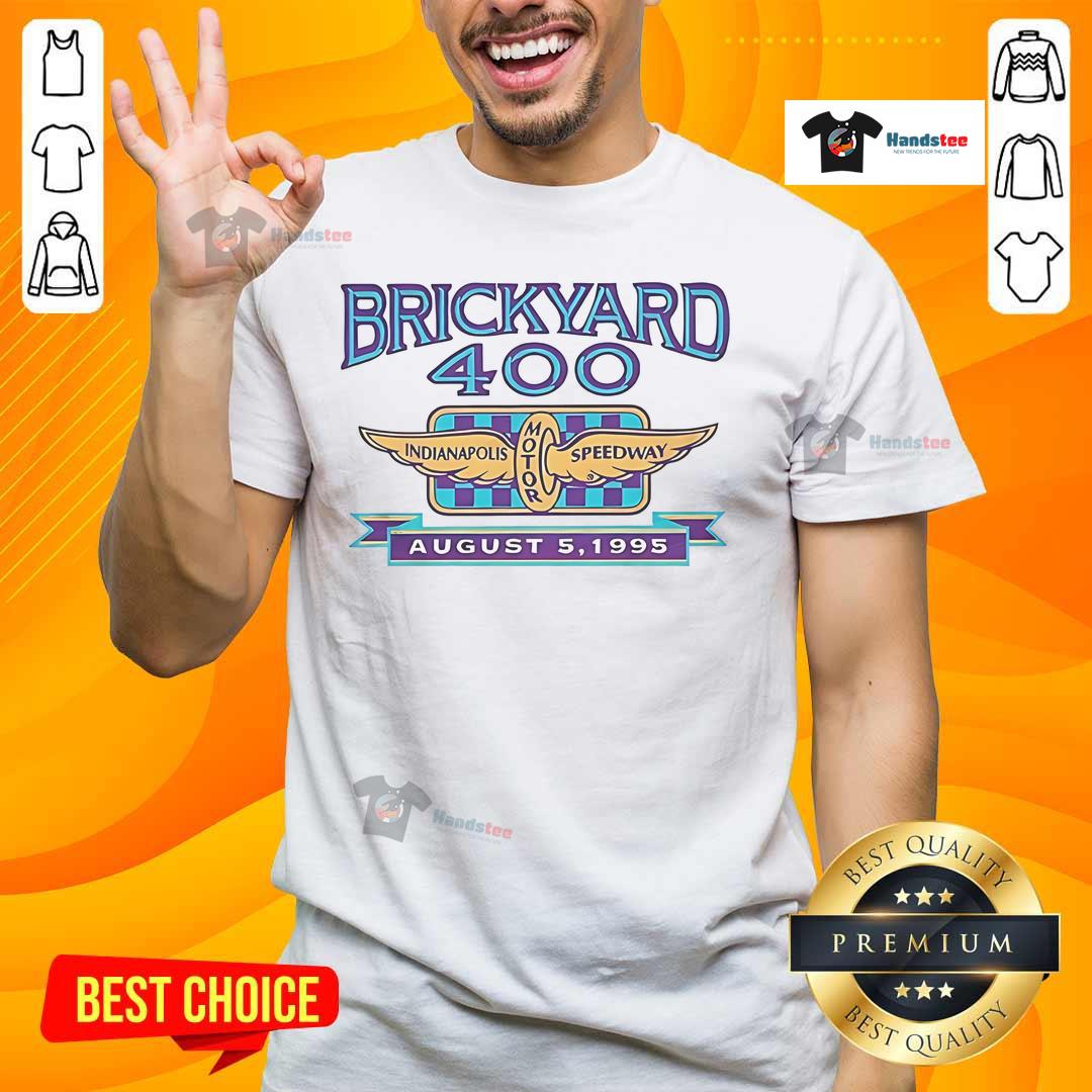 Nice Brickyard 400 Indianapolis Motor Speedway T-Shirt from August 5, 1995, showcasing vintage racing memorabilia.
