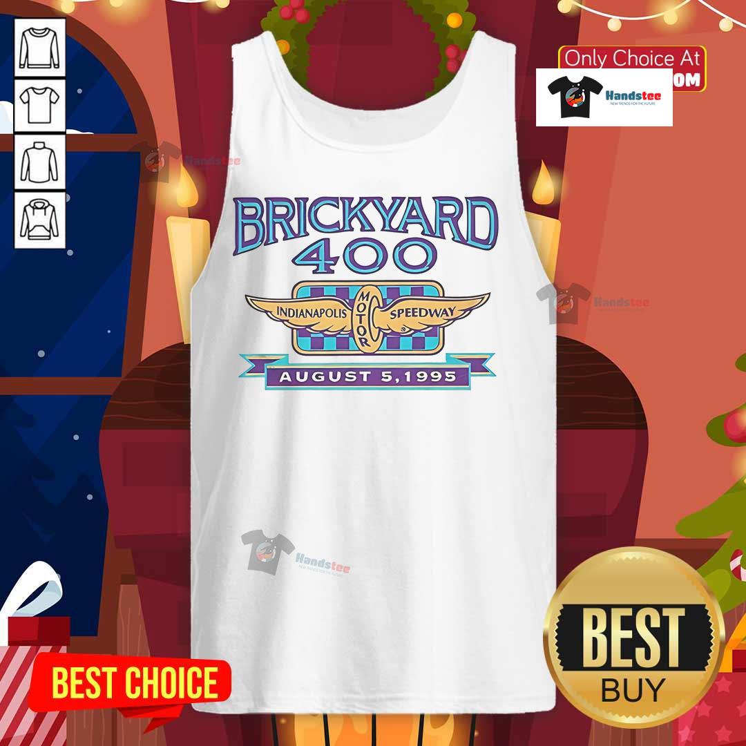Nice Brickyard 400 tank top from Indianapolis Motor Speedway, August 5, 1995, showcasing vintage racing memorabilia.