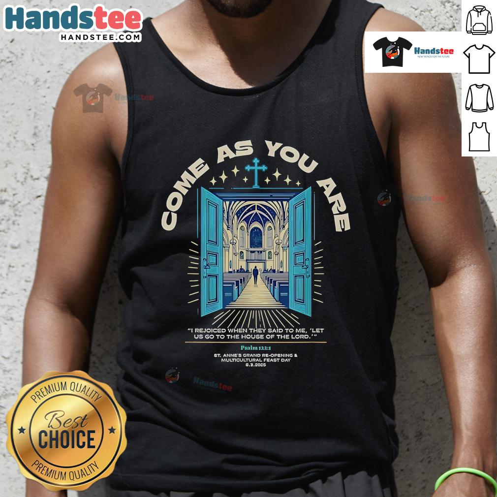 Nice Come As You Are tank top featuring 'I Rejoiced When They Said to Me' biblical quote, perfect for casual wear.