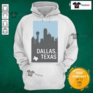Simple hoodie featuring 'Nice Dallas Texas' design, perfect for casual wear and showcasing Dallas pride.