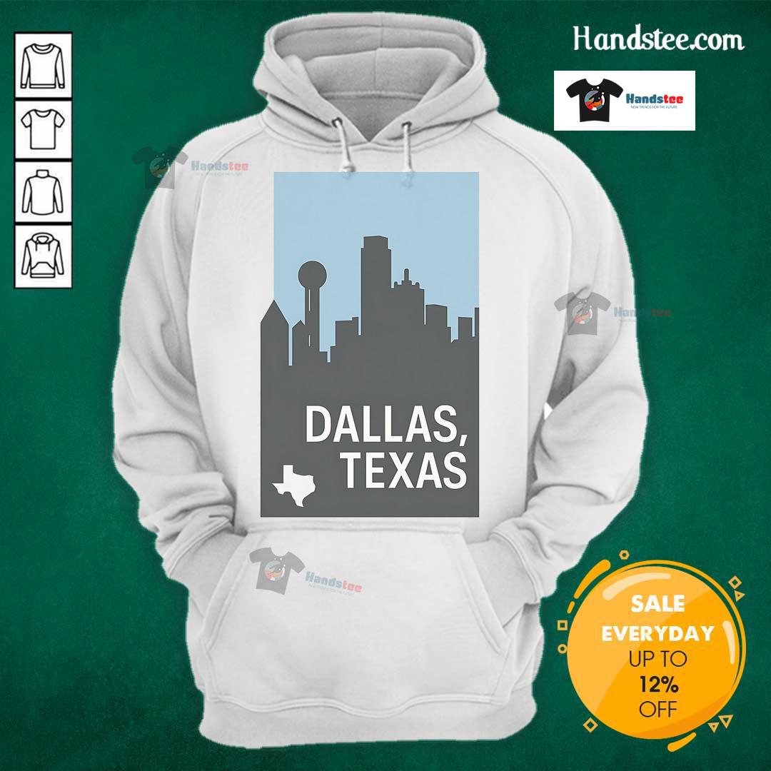 Simple hoodie featuring 'Nice Dallas Texas' design, perfect for casual wear and showcasing Dallas pride.