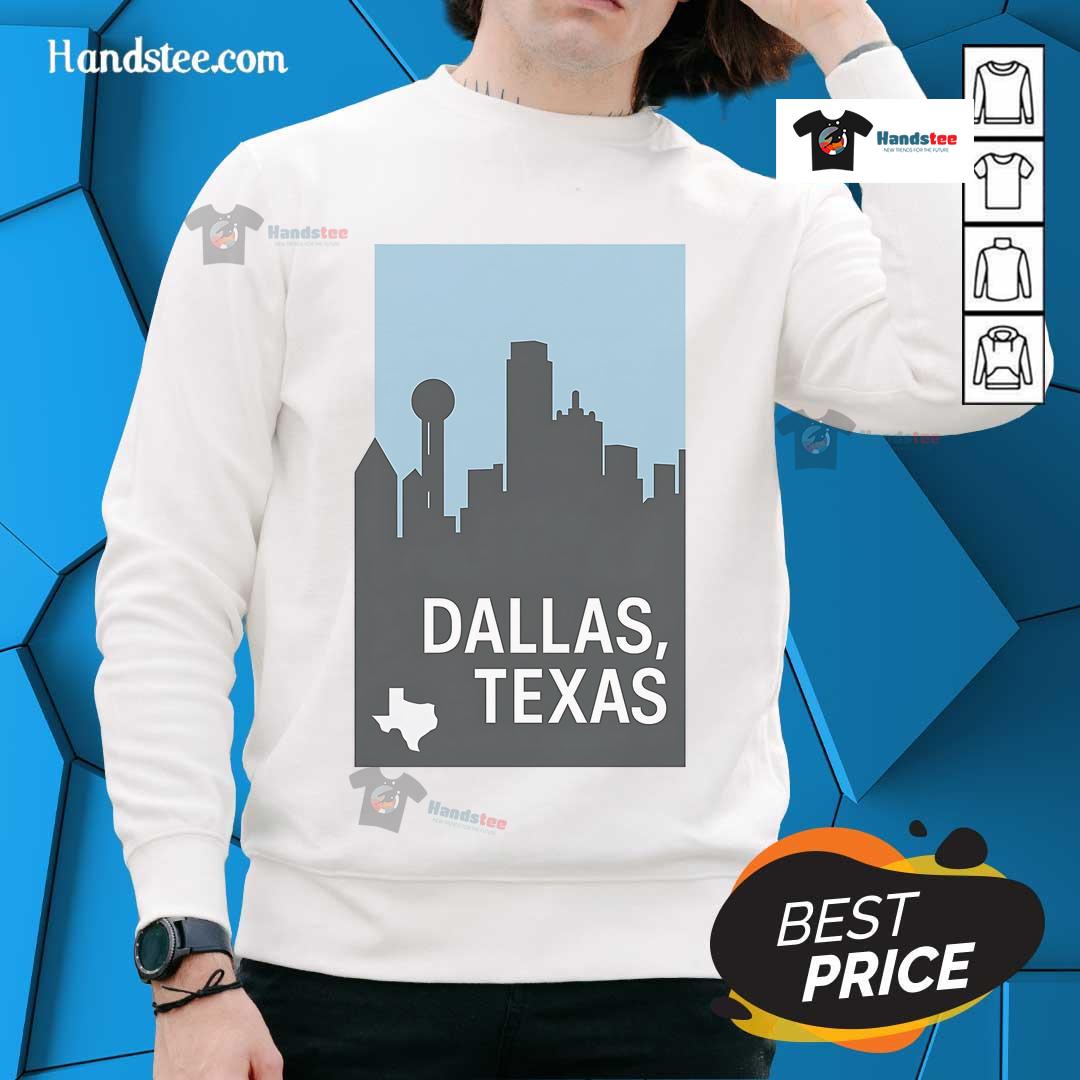 Simple sweatshirt featuring 'Nice Dallas Texas' design, perfect for casual wear in Dallas, Texas.
