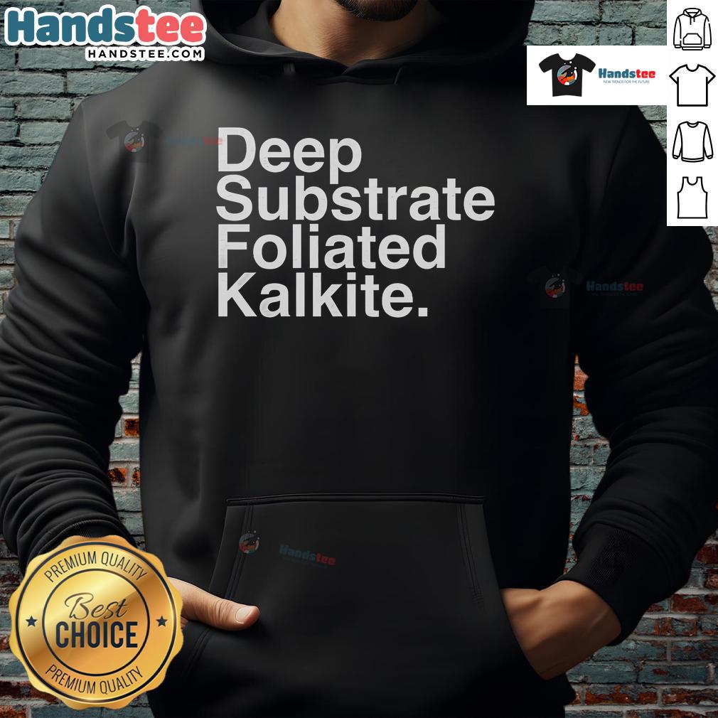 Alt Text: Nice deep substrate foliated kalkite hoodie featuring a unique design and earthy tones, perfect for casual wear.