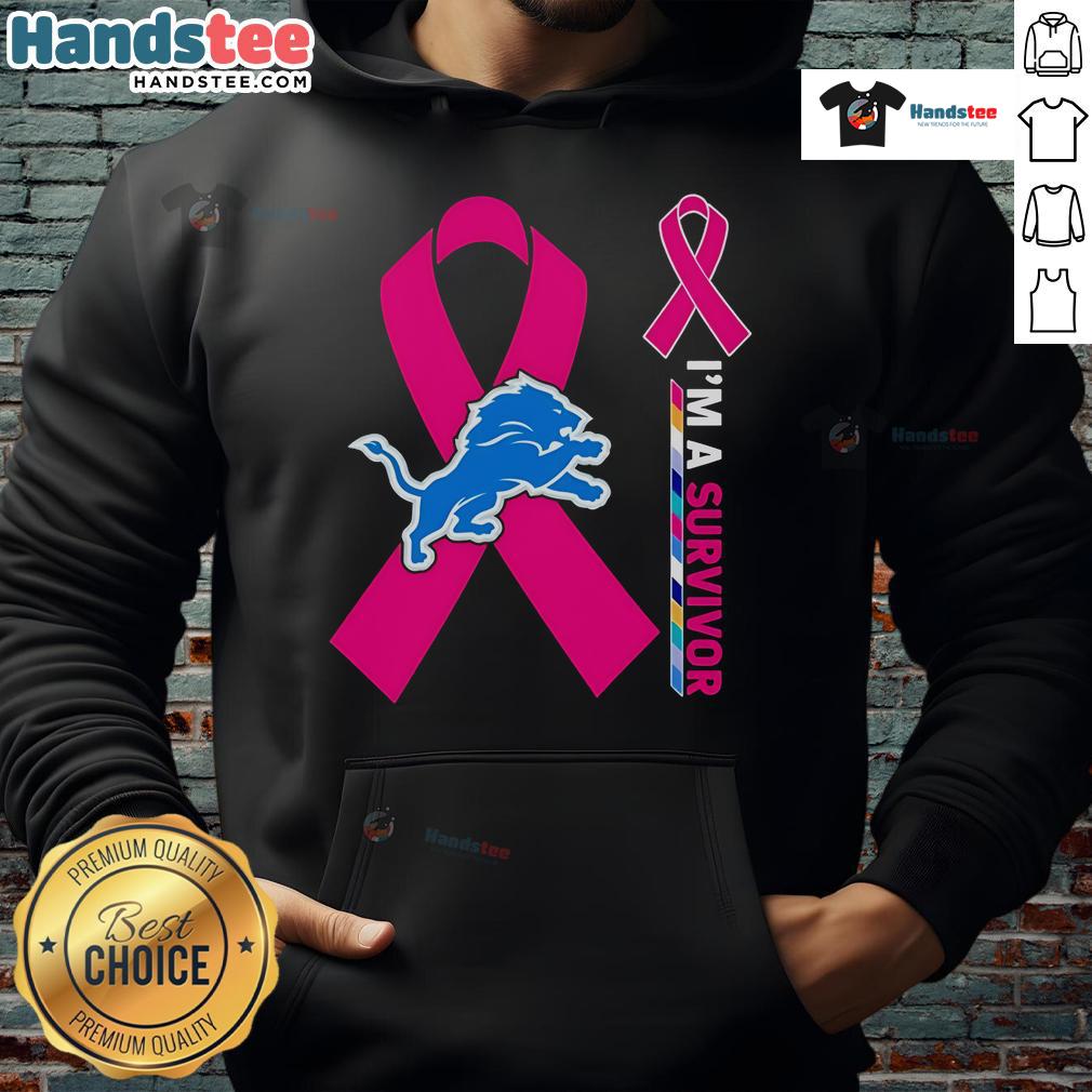 Nice Detroit Lions X Cancer Awareness 'I'm A Survivor' hoodie in vibrant colors, promoting cancer awareness and support.