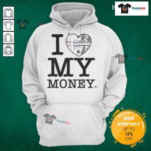 Cozy 'Nice I Love My Money' hoodie design in vibrant colors, perfect for casual wear and expressing money-loving vibes.