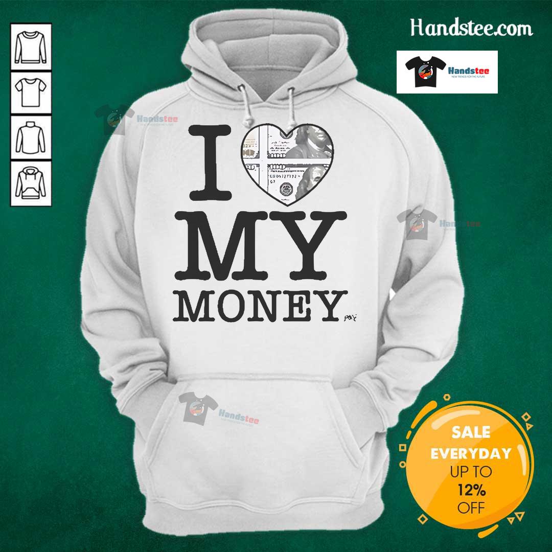 Cozy 'Nice I Love My Money' hoodie design in vibrant colors, perfect for casual wear and expressing money-loving vibes.