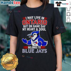 Toronto Blue Jays ladies tee featuring a fun quote about game day passion, perfect for fans living in Ontario.