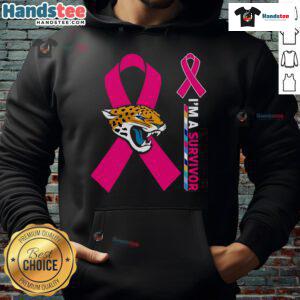 Jacksonville Jaguars Cancer Awareness hoodie featuring 'I'm a Survivor' design, perfect for supporters and fans.