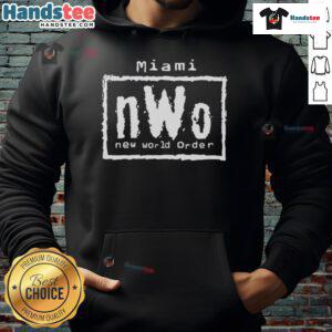 Stylish Nice Miami nWo New World Order Hoodie in vibrant colors, perfect for fans of wrestling and streetwear fashion.