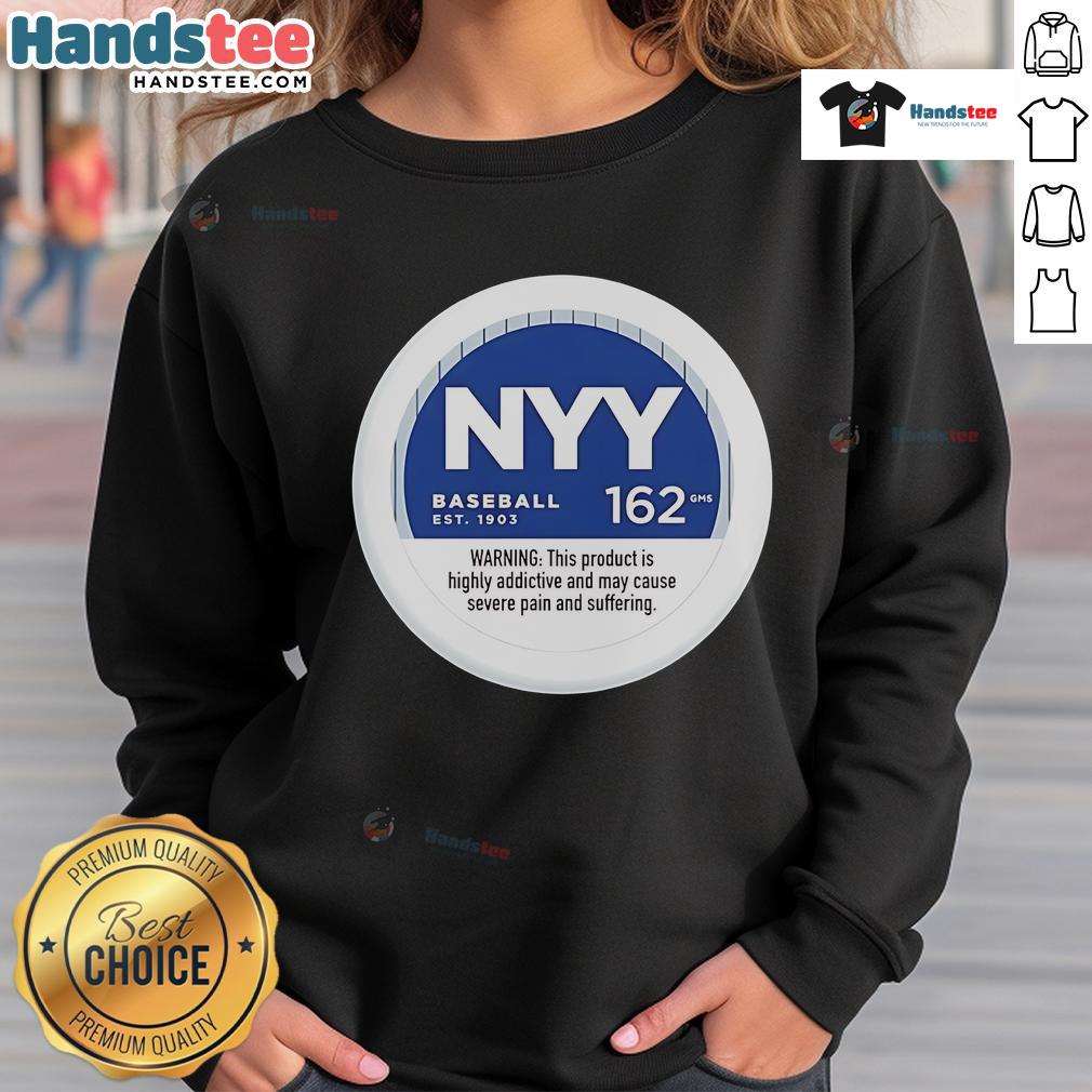 Nice NYY Baseball 162 GMS Sweatshirt featuring classic Yankees logo, perfect for fans and cozy game day attire.