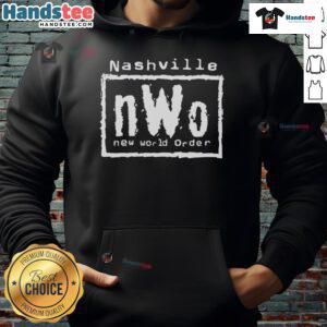 Nice Nashville nWo New World Order hoodie featuring bold graphics and a stylish design for wrestling fans.