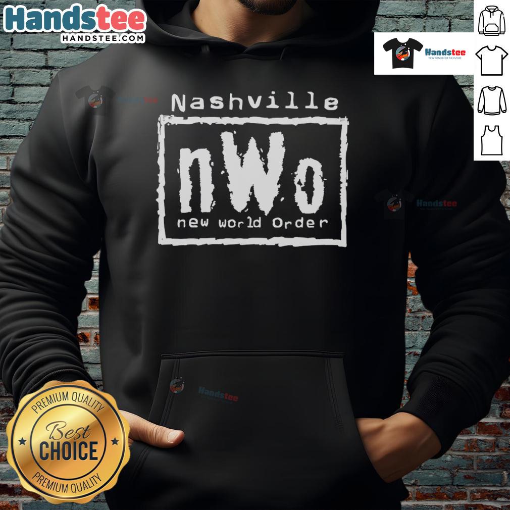 Nice Nashville nWo New World Order hoodie featuring bold graphics and a stylish design for wrestling fans.