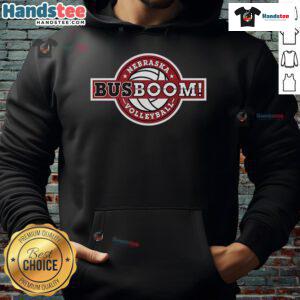 Alt Text: Nice Nebraska Volleyball Bus Boom Hoodie featuring vibrant team colors and logo, perfect for fans and players.